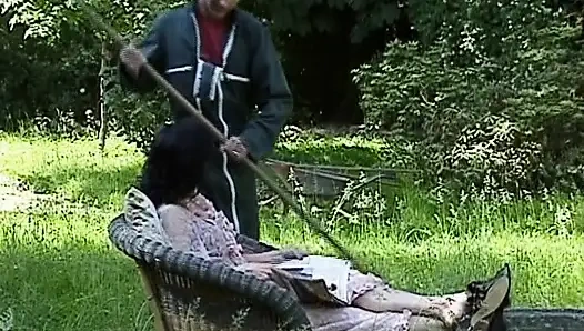 German dolls having hardcore anal outdoor threesome