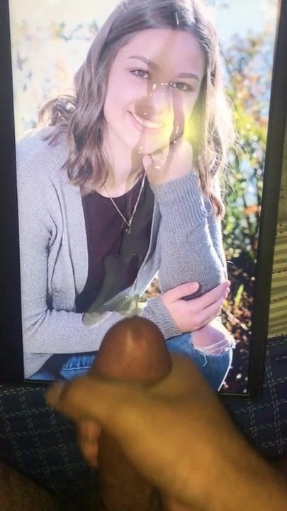 Cumtribute to this cute girl requested on Twitter