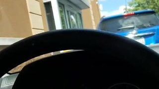 Jerking off in the Dunkin Donuts drive thru