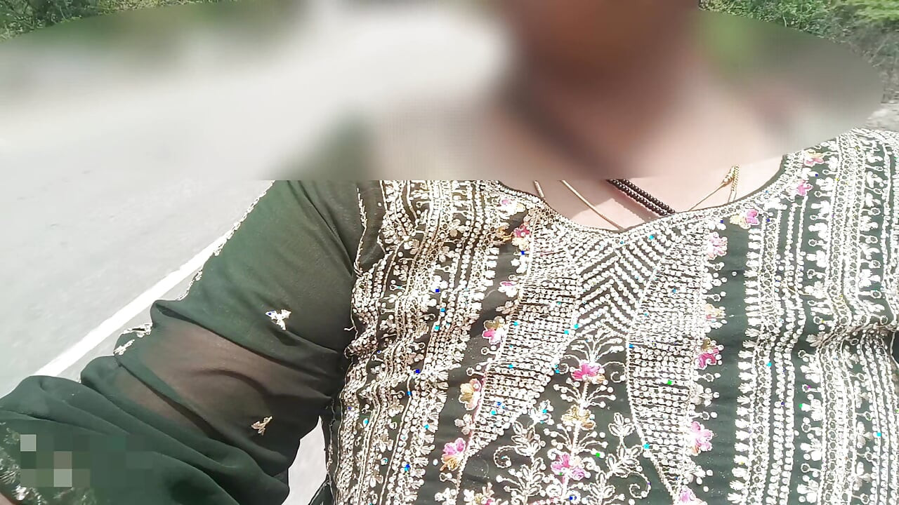 Bike Ride Boobs showing in public road and risk big natural boobs