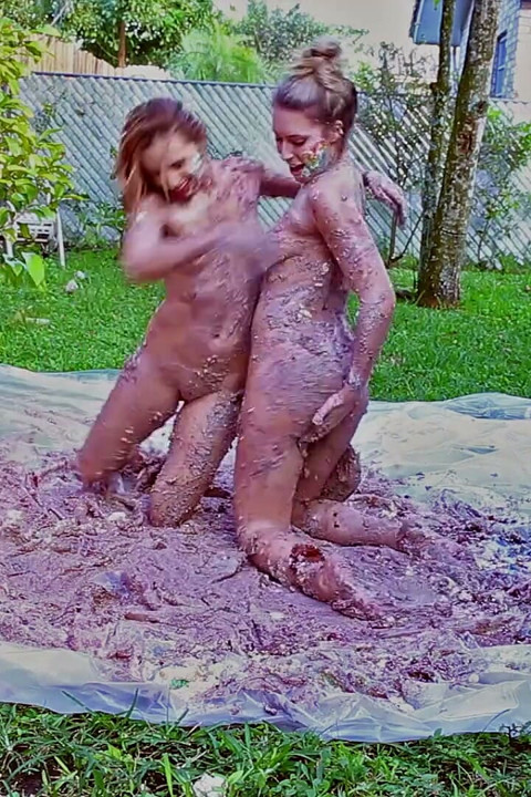 Tight Babes Getting Naked and Messy in Cake!