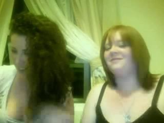 2 meiden mokkend op webcam met tieten