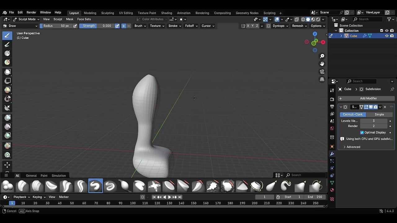 blender ile sünetli bir sik 3d