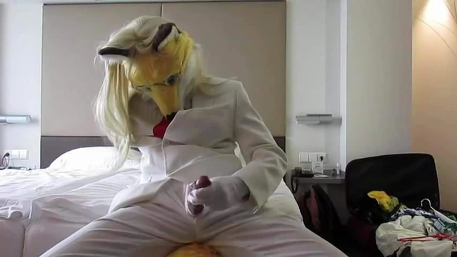 white suit fox masturbating