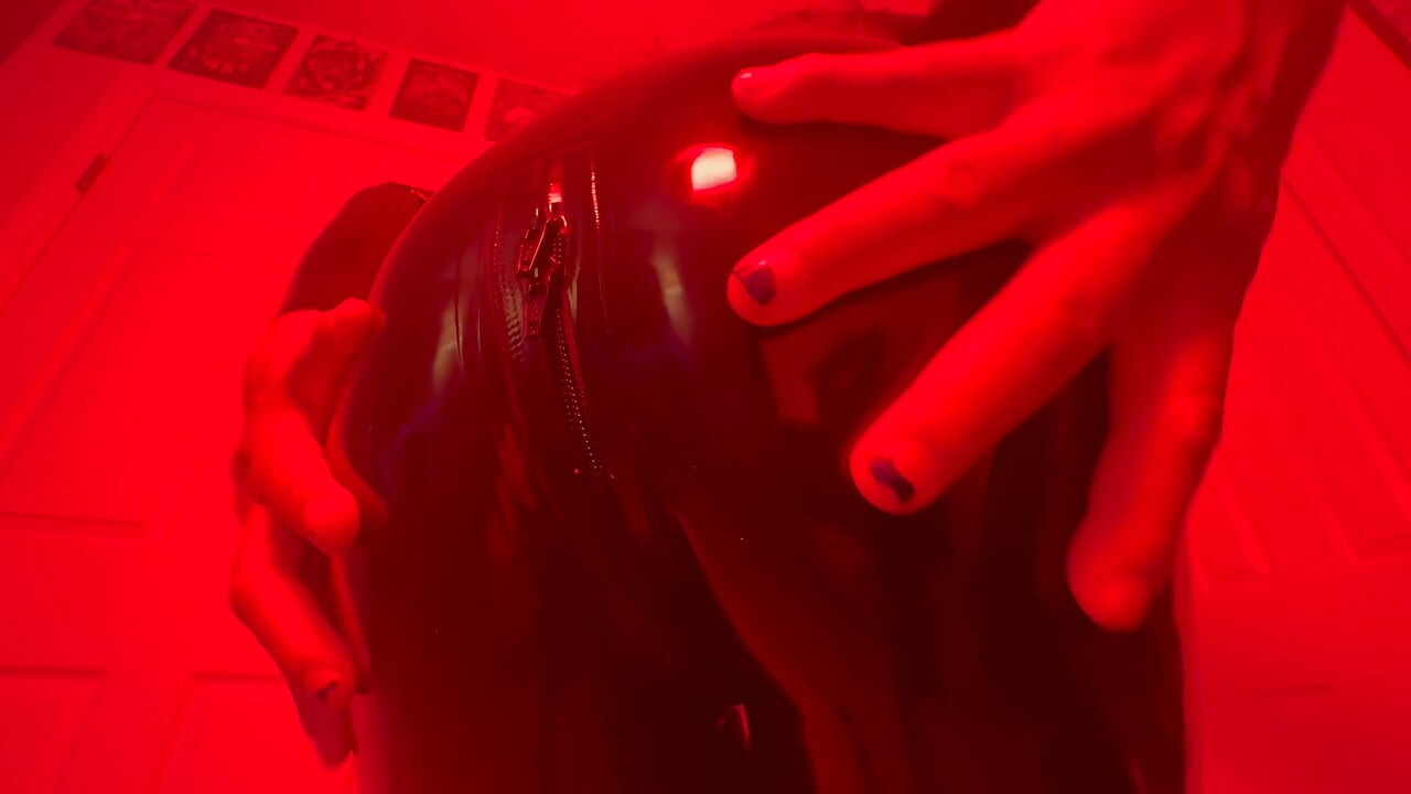 Red latex slow mow POV