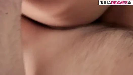 Skinny girl spreads legs as she gets fucked with a condom on
