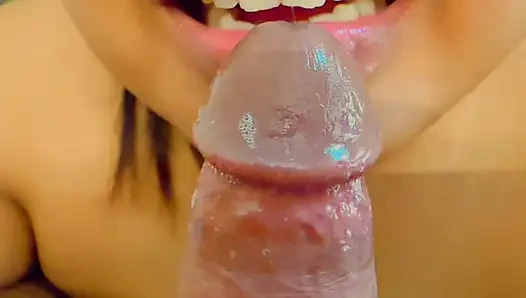 In the Middle of the Night, Stepmom Sucks Stepson's Big Cock, but Stepson Accidentally Ejaculates Inside Stepmom's Mouth