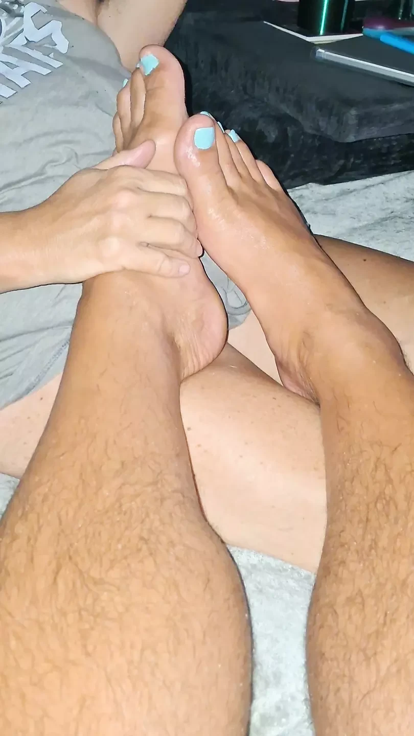She gives me a relaxing foot rub and massage before bed