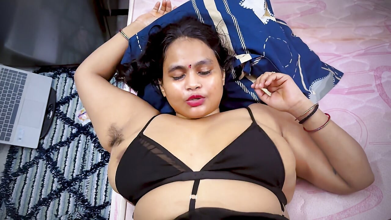 Husband Returns From Duty, Wife in Black Dress Waiting on Bed, Nonstop Sex Hindi