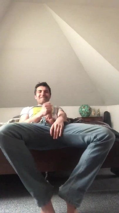 Handsome guy jerking