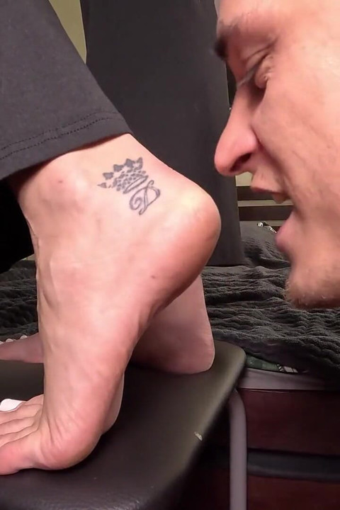 Submissive Girl Endures Gentle Foot Biting Male Dom Control
