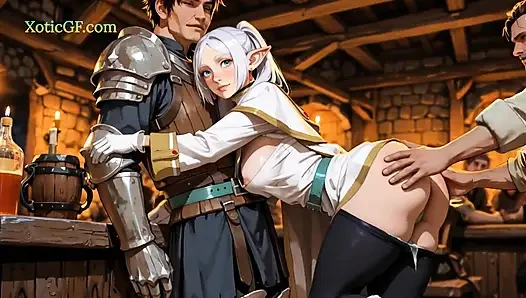 Gangbang cosplay peri mage yang terinspirasi oleh frieren (bokep ai porno) anime