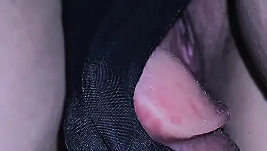 Stranger Cums Hard Inside Her Panties Under Skirt on Subway Train