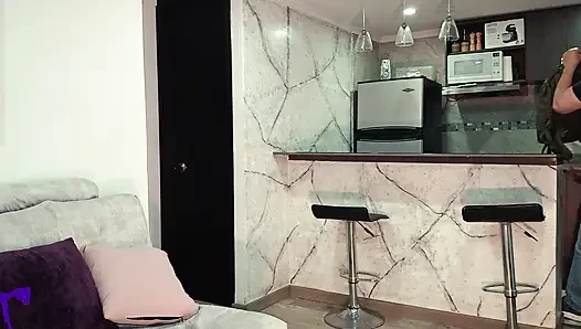 Horny Latina MILF Roommate Sucks Cock After Masturbating, Swallows Cum & Gets Fucked Hard