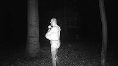 Night vision camera, N Cup giant Tits, huge Boobs, Crossdresser, A Night in a public Forest, Self-bondage, BDSM Slave, B