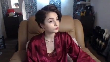 Anna having a cigarette webcam in Lingerie