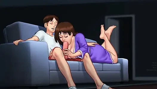 Mommy had been alone for a long time, so her stepson began to live a story with her - Summertime Saga