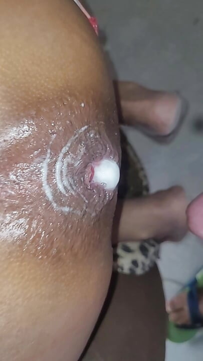 Anal prolapse with the brunette's giant ass