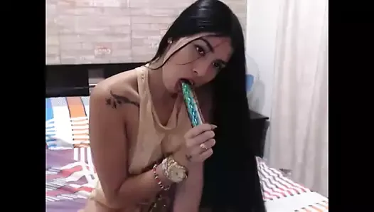 Sexy Long Haired Colombian Striptease, Hairplay, Long Hair