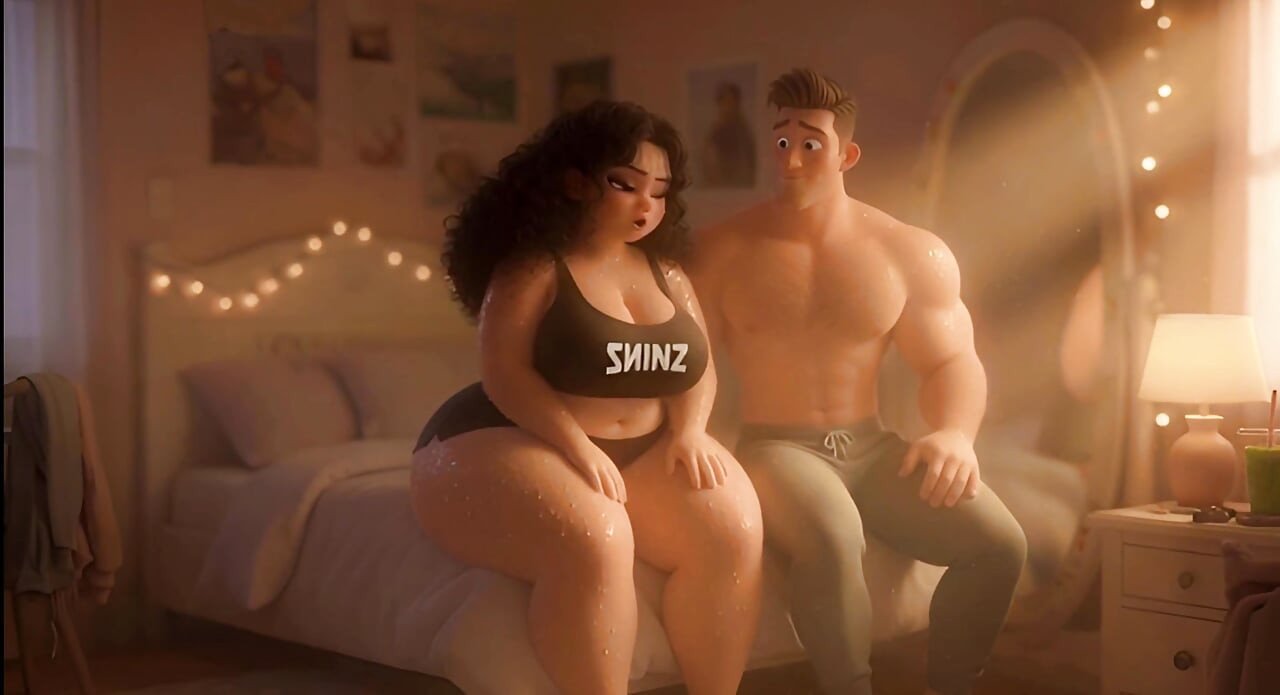 From Chubby & Ignored to Curvy Cock Tease Ep2 First Gym Day & Teasing Begins