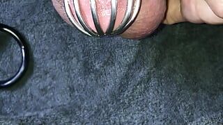 POV from big to micro chastity cage