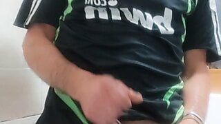 I love pissing on myself and wetting my trackies and football jersey and spraying piss in my mouth!