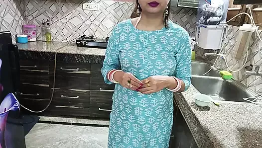 Neighbour's boy had sexy talks with saarabhabhi to seduce her after her tight pussy was fucked madly in kitchen Saarabhabhi fing