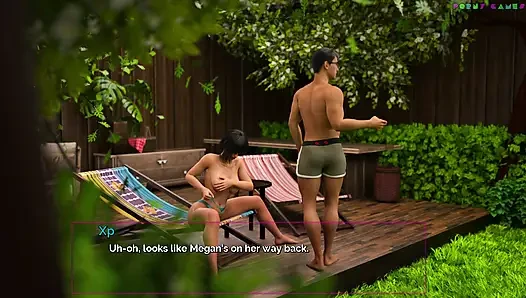 Diam dan joget - footjob di teras rumah, abang tiriku jadi sange (episode 11-1)