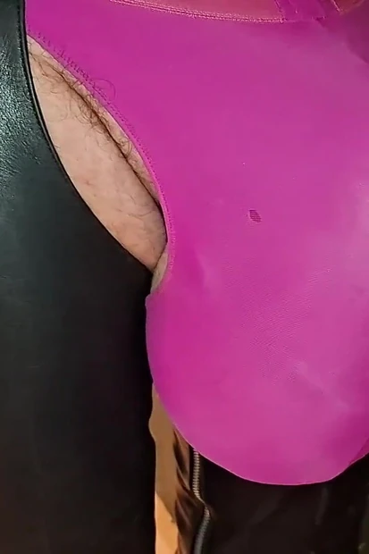Lycrajock and Leather Chaps,mirrorfun