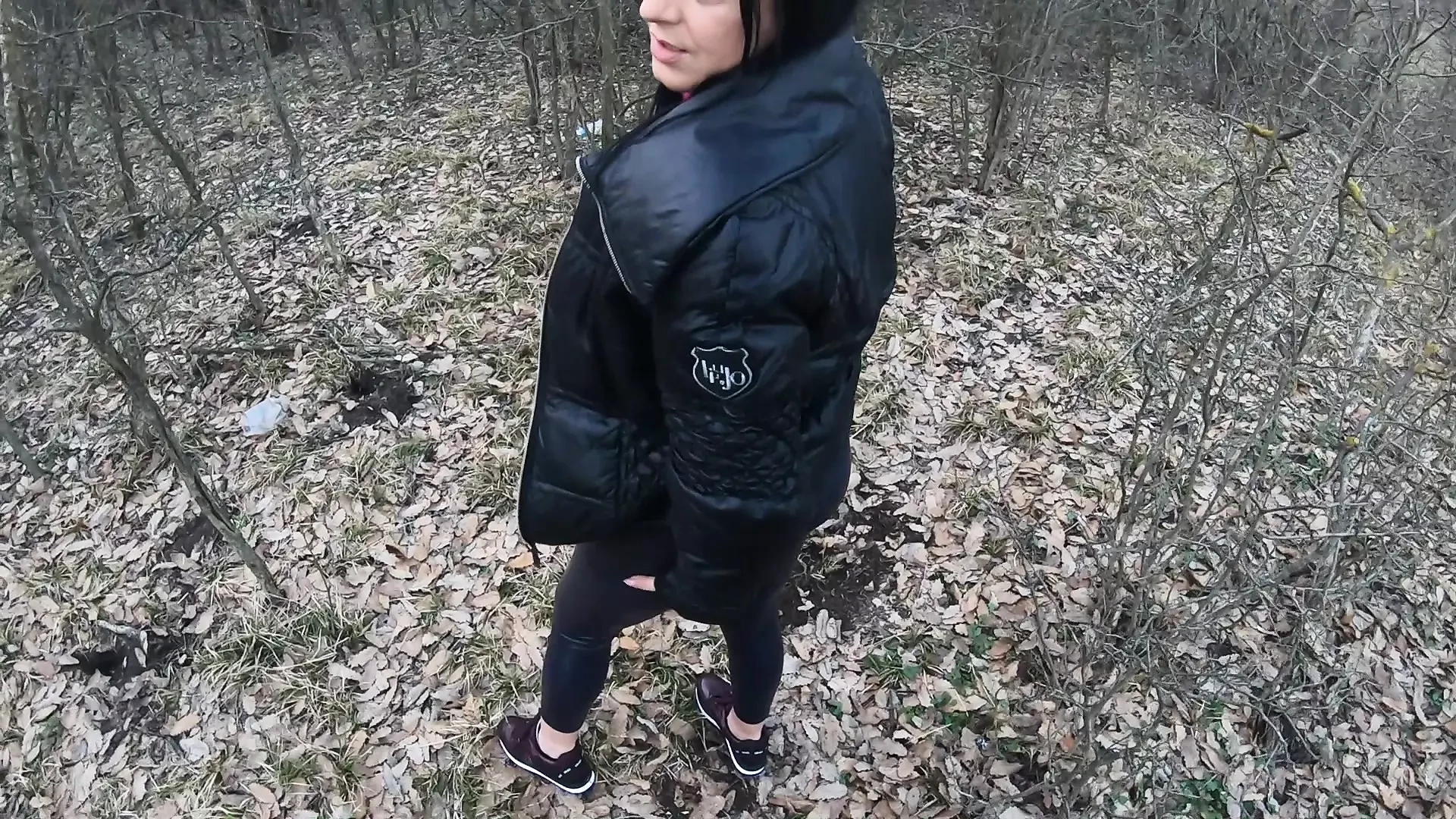 Blow-job in the Woods with My Husband Friend- Down-jacket Fetish 249