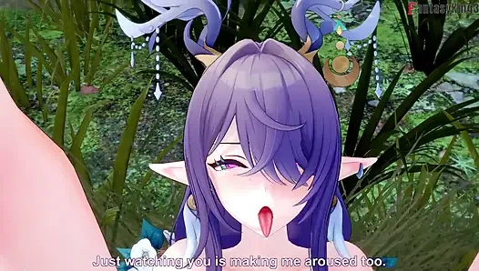 Seks ahegao panas Lauma di hutan - genshin Impact