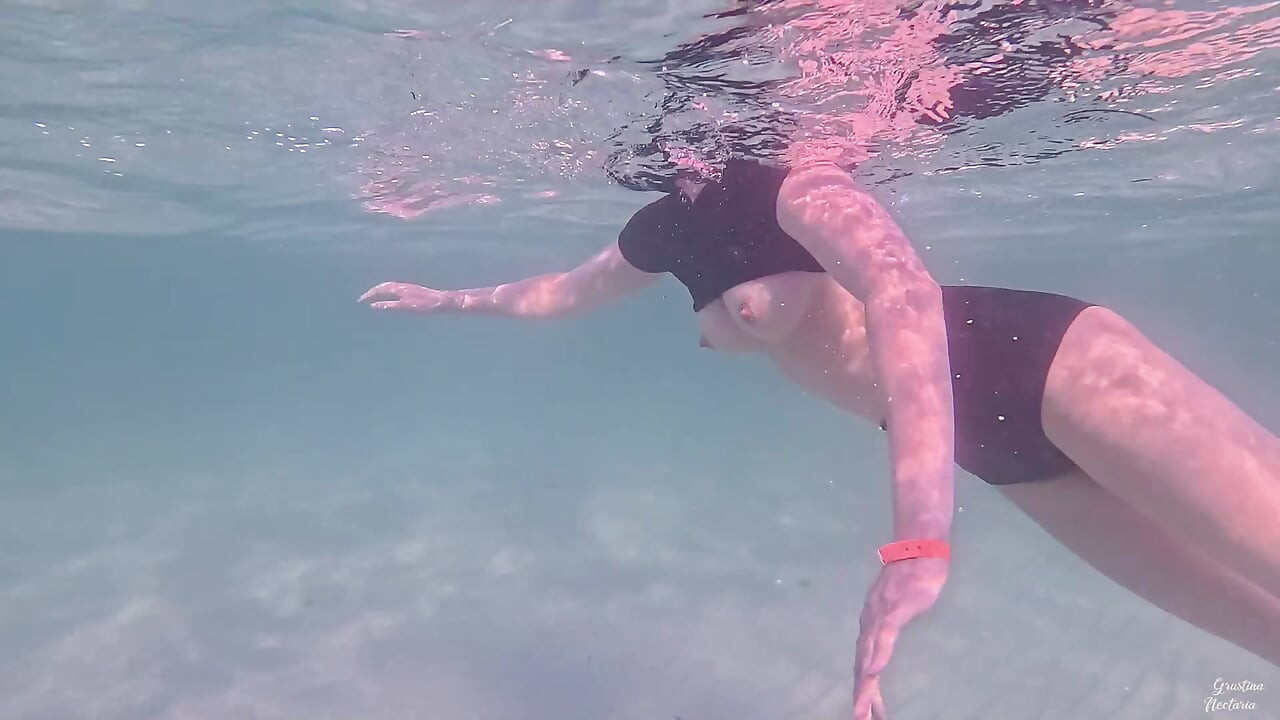 Amateur long legs perfect body girl's relaxing underwater swimming ASMR POV