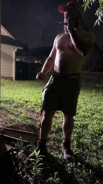 Backyard Cigar, Cum and Piss