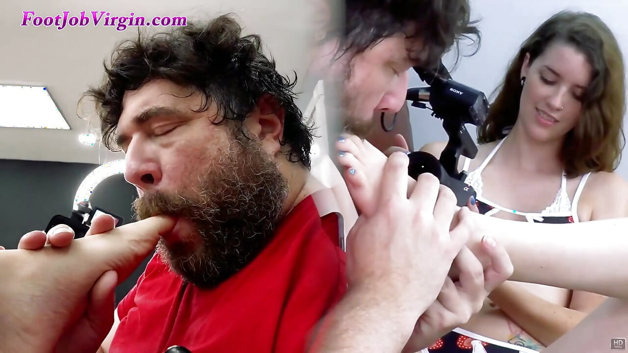Skinny Brunette foot reveal, gets toes sucked and licked