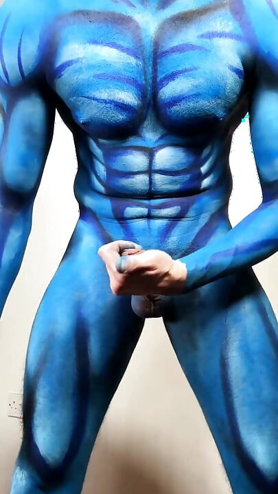 Naked Bodypainting Myself as Spiderman