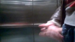 Wanking in the elevator