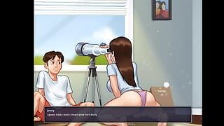 Alla sexscener med yogalärare - trekant med lärare - animerat porrspel