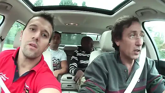 Bodybuilder Stud Pounds Blonde MILF & Latina Slut in Orange Hardcore Threesome