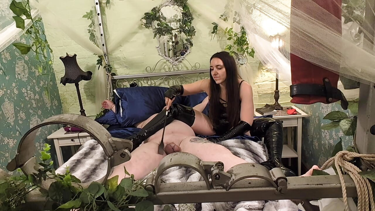 Flogging My Bound Slave And Spanking His Penis