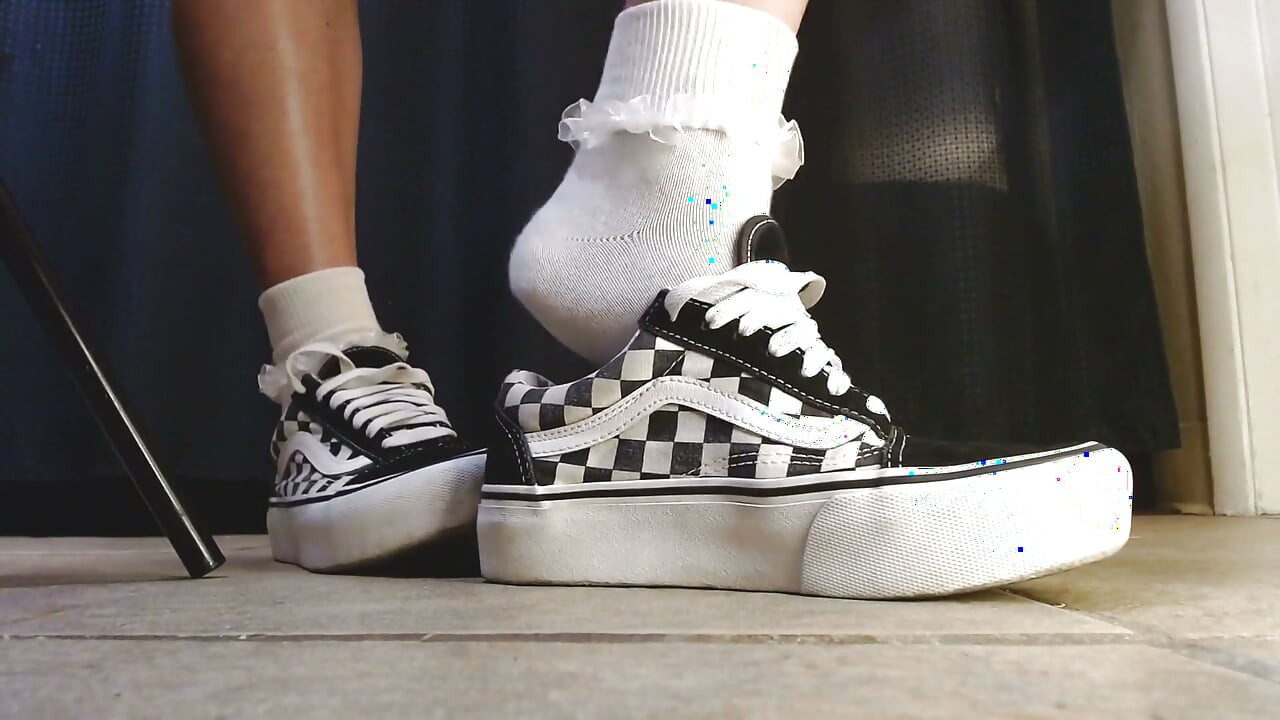 College Girl Ruffled Socks Fav Pair Vans Sneakers