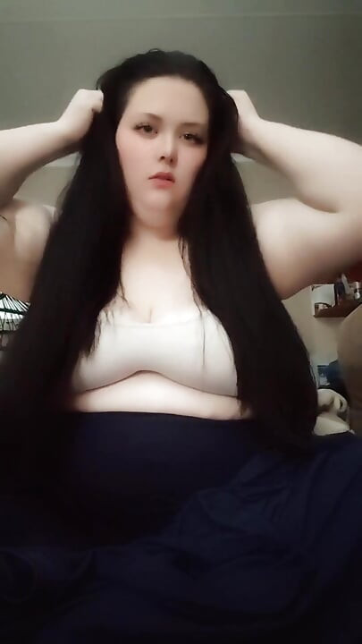 Asmr Playing with Long Hair and Huge Tits
