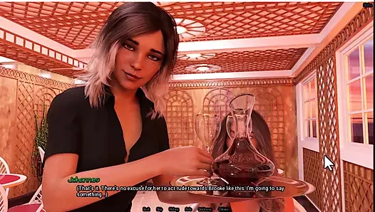 Radiant 6, garson bana göğüslerini gösteriyor