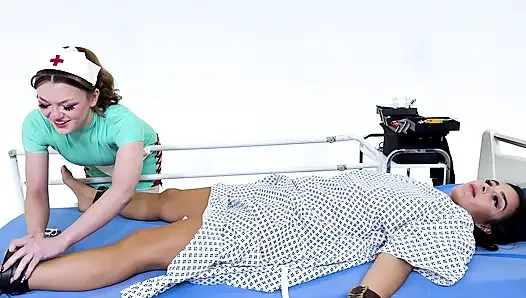 Latex Medical Play: Latina in Restraints, Gagged and Made to Orgasm (4k + Bts)