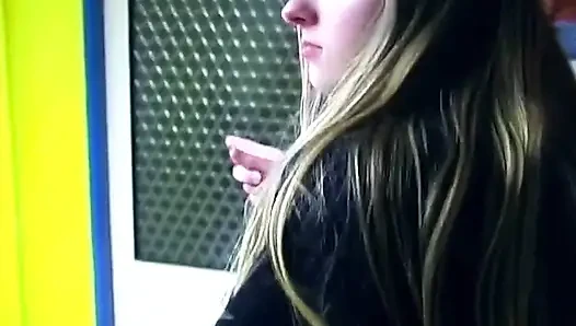 Blonde Thrusts Glass Dildo Deep Into Wet Pussy
