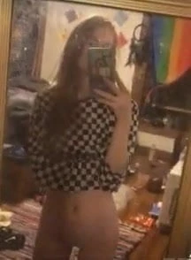 Naked in mirror