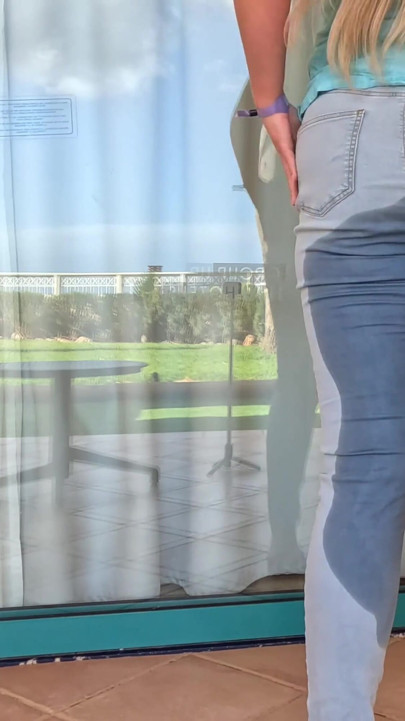 Balcony Jeans Wetting Outdoors