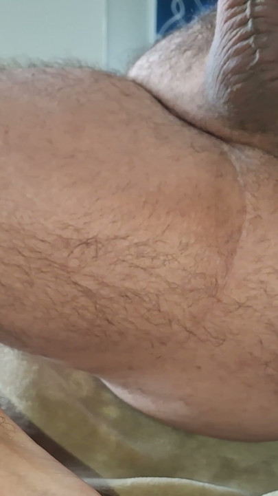 Showing my hairy bubble butt, saggy balls and bare feet | Clip 1