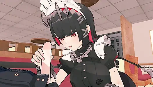 =Zenless Zone Нулевой = Ellen Joe X Wise: Рискованный публичный секс в Макдональдсе (4K)