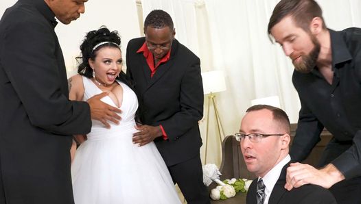 Casamento de Payton Preslee vira sexo a três interracial