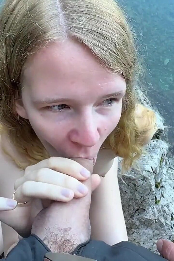 Risky Public Fuck at the Eibsee with Mega Cumshot!
